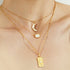 Crescent Moon Necklace with Pure Opal Gemstone in Gold Vermeil